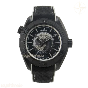 Omega Planet Ocean 45.5mm GMT Worldtimer Real Ceramic VSF Black/Gray Dial On Black Rubber Strap 8938