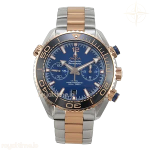 Omega Planet Ocean 600M Chrono SS VRF Black Bezel Blue Dial on RG/SS Bracelet A9900