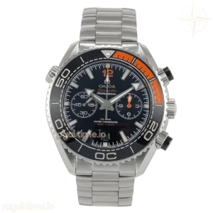Omega Planet Ocean 600M Chrono SS VRF Black/Orange Bezel Black Dial on SS Bracelet A9900