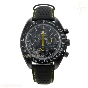 Omega Speedmaster Dark Side of the Moon Black Ceramic BLSF on Leather Strap Manual Winding Movement