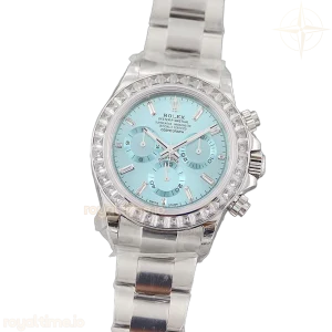 Daytona 116506 Platinum Ice Blue Dial with Diamond Bezel and Markers