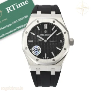Audemars Piguet Royal Oak 15500 SS APSF Black Dial on Black Rubber Strap SA4302 Super Clone V3 Free Sprung