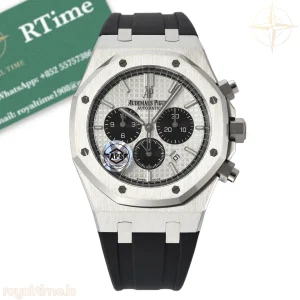 Audemars Piguet Royal Oak Chrono 41mm 26331 SS APSF Silver Dial on Black Rubber Bracelet A2385