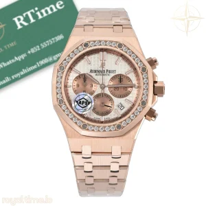 Audemars Piguet Royal Oak Chronograph 26315OR Rose Gold Diamond Bezel Silver Dial on RG Bracelet DD2385