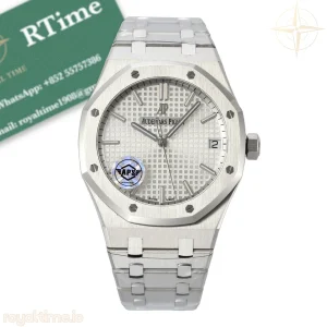 Audemars Piguet Royal Oak 15500 SS APSF White Dial on SS Bracelet SA4302 V3 (Free Sprung)