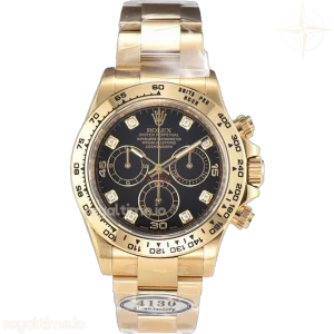 Daytona 116508 Black Dial with Diamond Markers in Yellow Gold