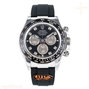 Daytona 126519 QF Black/Silver Diamonds Dial on Oysterflex Strap SH4131 V6（Gain Weight）