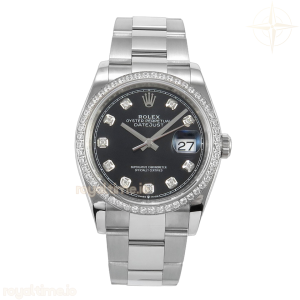 DateJust 126284 Diamond Bezel 904L SS V2 VSF Black Dial Diamond Marker On Oyster Bracelet DD3235