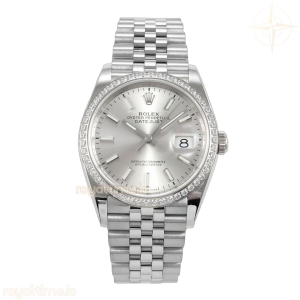 DateJust 126284 Diamond Bezel 904L SS V2 VSF Silver Dial Stick Marker On Jubilee Bracelet DD3235