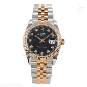 DateJust 36 126231 QF Black Diamonds Dial on Jubilee Bracelet QF3235