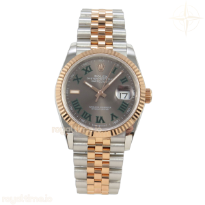 DateJust 36 126231 QF Gray Dial Green Roman on Jubilee Bracelet QF3235