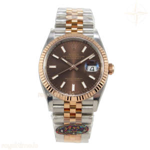 DateJust 36 126231 SS/RG VF Brown Stick Dial on Jubilee Bracelet DD3235