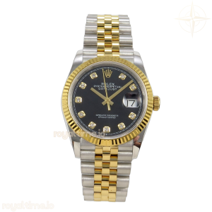 DateJust 36 126233 QF Black DIamonds Dial on Jubilee Bracelet QF3235