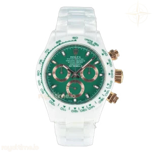 Daytona AET White Ceramic Case and Bracelet Green Dial N6F SA4130