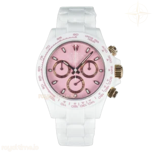 Daytona AET White Ceramic Case and Bracelet Pink Dial N6F SA4130