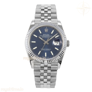 DateJust 36 126234 QF Blue Textured Stick Dial on Jubilee Bracelet QF3235