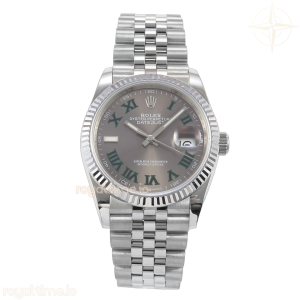 DateJust 36 126234 QF Gray Dial Green Roman on Jubilee Bracelet QF3235