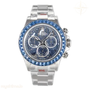 Daytona Artisans SS GETF Blue Skeleton Dial Diamonds Bezel on SS Bracelet DD4802