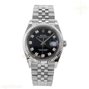 DateJust 36 126334 904L SS Clean Plus Black Diamonds Dial on Jubilee Bracelet DD3235