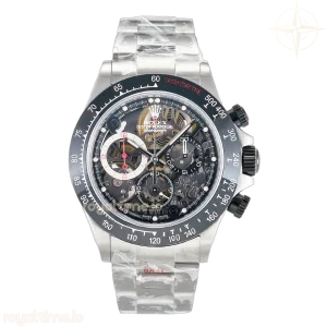 Daytona Artisans SS GETF Skeleton Dial Black Ceramic Bezel on SS Bracelet DD4802