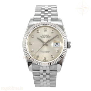DateJust 36 SS 116234 GMF Silver Diamonds Dial on Jubilee Bracelet VR3135