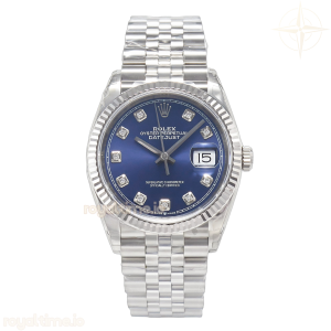 DateJust 36 SS 116234 VSF 904L Steel Blue Diamonds Dial on Jubilee Bracelet VS3135