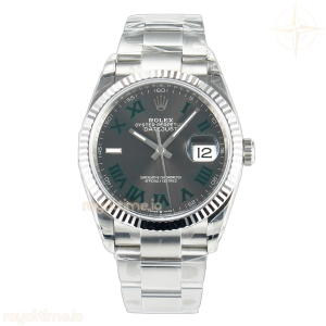 DateJust 36 SS 116234 VSF 904L Steel Gray Green Roman Dial on oyster Bracelet VS3235
