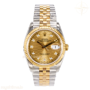 DateJust 36 SS 126233 VSF 904L Steel YG Fluted Motif Diamonds Dial on Jubilee Bracelet VS3235