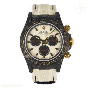 Daytona DIW Carbon Case DIWF Edition Cream/Brown Dial on White Nylon Strap A7750