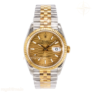 DateJust 36 SS 126233 VSF 904L Steel YG Motif Textured Dial on Jubilee Bracelet VS3235