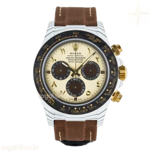Daytona DIW “DESERT EAGLE” White Carbon DIWF Cream/Brown Dial on Brown Nylon Strap SH4130