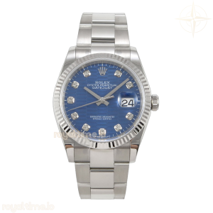 DateJust 36 SS 126234 ARF Blue Textured Diamonds Dial on Oyster Bracelet DD3235