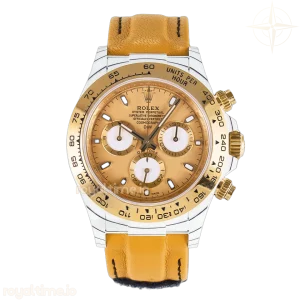 Daytona DIW White Carbon Case YG Bezel DIWF Edition YG Dial on Brown Leather Strap A7750