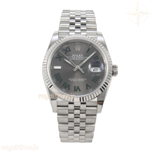 DateJust 36 SS 126234 ARF Gray Dial Green Roman on Jubilee Bracelet DD3235