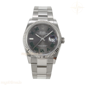 DateJust 36 SS 126234 ARF Gray Dial Green Roman on Oyster Bracelet DD3235