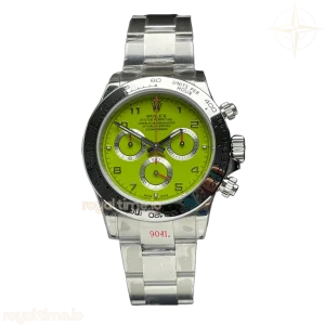 Daytona Lime Green Racing Dial in White Gold
