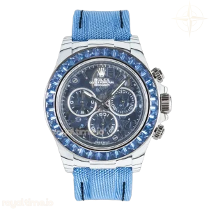 Daytona ZIF REMOULD White Carbon GETF Blue Skeleton Dial Blue Diamonds Bezel on Blue Nylon Strap DD4802