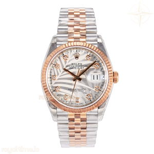 DateJust 36 SS/RG 126231 VSF 904L Steel Fluted Leaf Diamonds Dial on Jubilee Bracelet VS3235