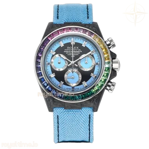 DIW Daytona Rainbow Blue Carbon in Blue Nylon Strap