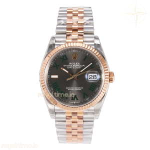 DateJust 36 SS/RG 126231 VSF 904L Steel Gray Dial Green Roman Marker on Jubilee Bracelet VS3235