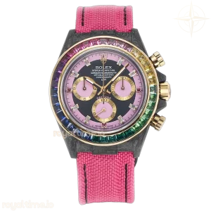 DIW Daytona Rainbow Pink Carbon in Pink Nylon Strap