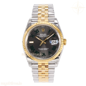 DateJust 36 SS/YG 126233 VSF 904L Steel Gray Dial Green Roman Marker on Jubilee Bracelet VS3235