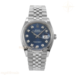 DateJust 36mm 126234 904L SS VF Blue Fluted Dial Diamond Markers On Jubilee Bracelet DD3235