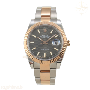 DateJust 41 126231 BJF Brown Stick Dial on SS/RG Oyster Bracelet A3235