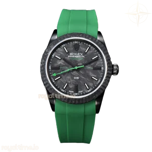 DIW Milgauss Carbon on Green Rubber Strap