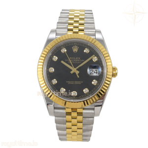 DateJust 41 126233 BJF Black Diamonds Dial on SS/YG Jubilee Bracelet A3235