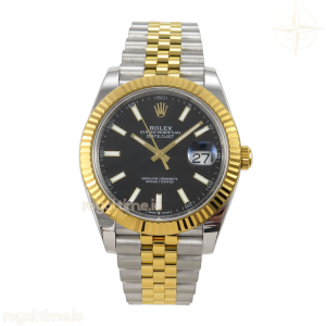 DateJust 41 126233 BJF Black Stick Dial on SS/YG Jubilee Bracelet A3235