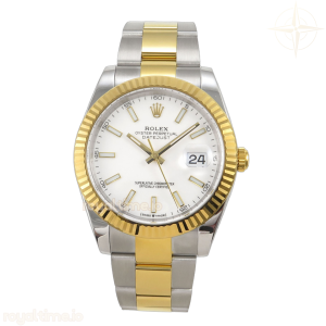 DateJust 41 126233 BJF White Stick Dial on SS/YG Oyster Bracelet A3235