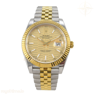 DateJust 41 126233 BJF YG Textured Dial Stick Marker on SS/YG Jubilee Bracelet A3235