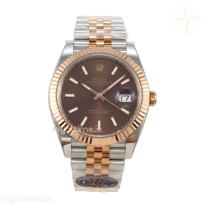 DateJust 41 126331 904L SS/RG VF Brown Stick Dial on Jubilee Bracelet DD3235